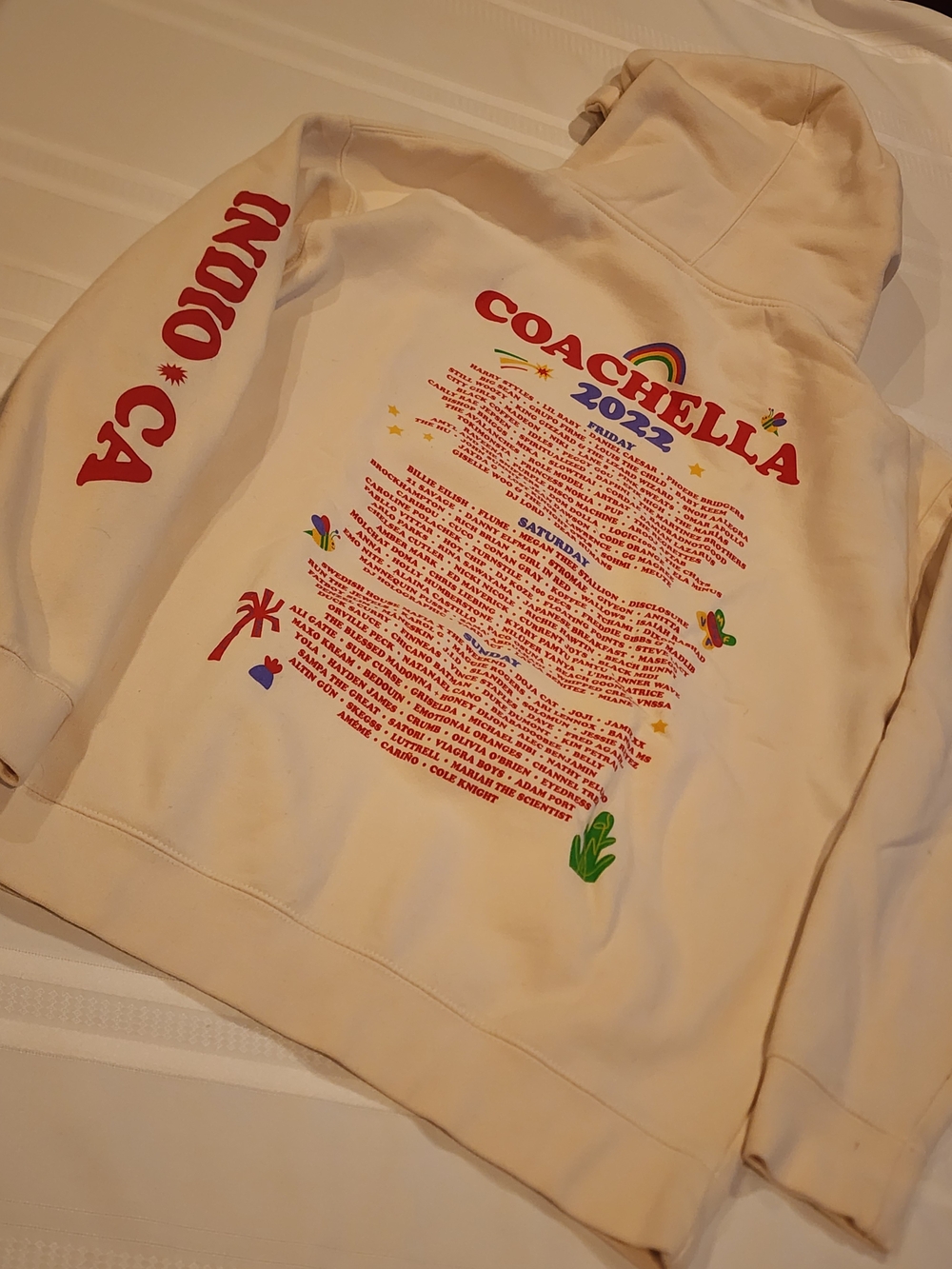 Coachella 2022 Cream Graphic Hoodie